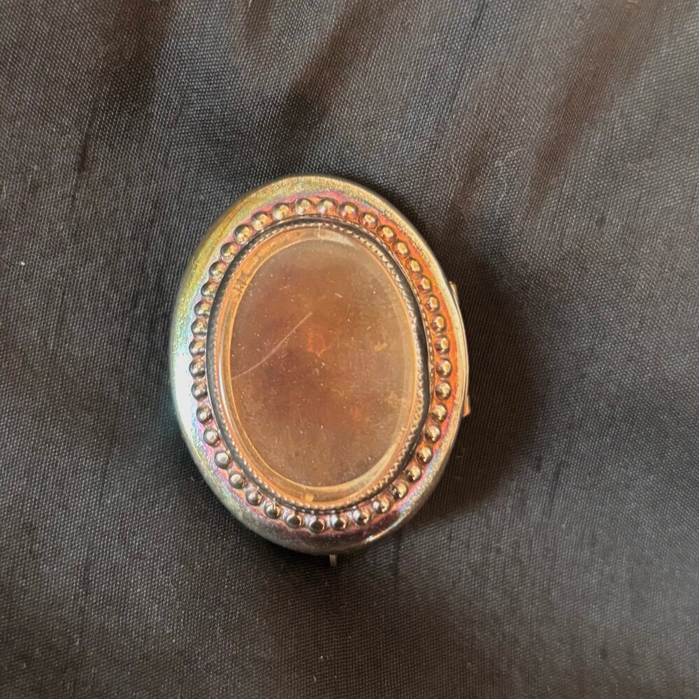 Antique Silver Victorian Mourning Hair Locket – 17g Convertible Brooch Pendant - Picture 5 of 9